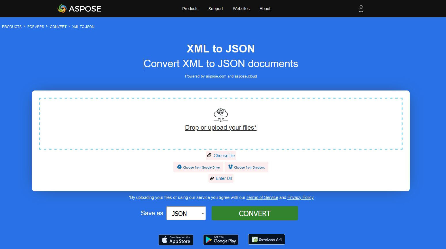 xml til json konvertere