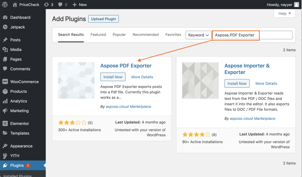 Aspose.PDF Exporter 搜索结果